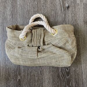Tan Canvas Tote Bag with Minimalist Design